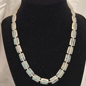 Antique Etched Glass Necklace